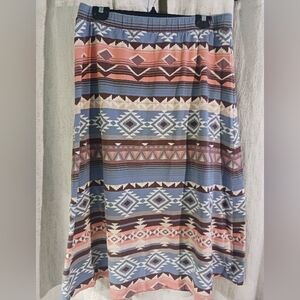 Blair western aztec skirt womens size Large Elastic waist